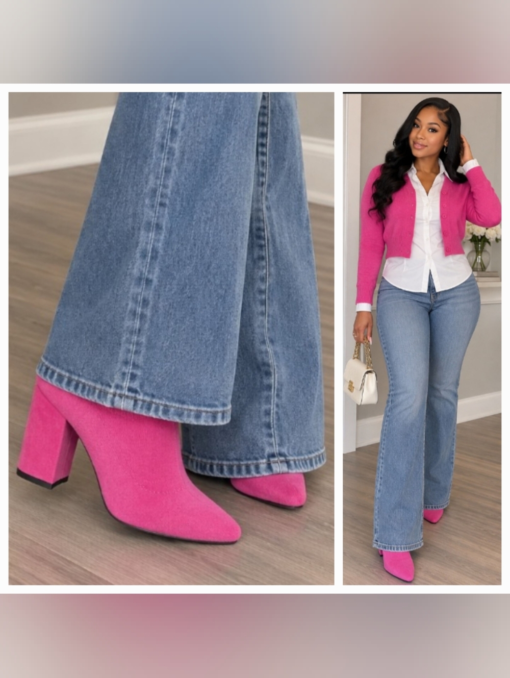 SHEIN Vibrant Hot Pink Sock Ankle Booties